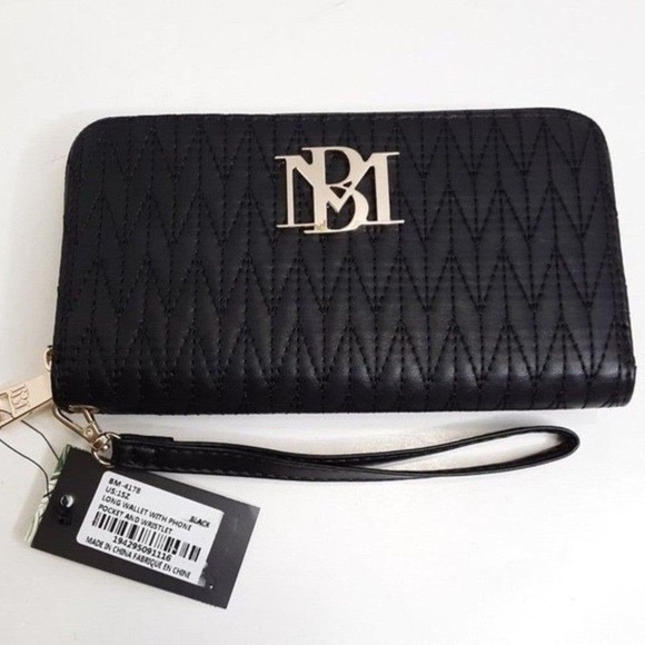 Badgley Mischka Black Braid Quilted Long Wallet - Picture 9 of 9